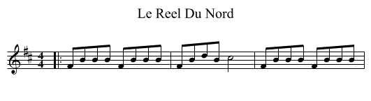 Le Reel Du Nord - staff notation