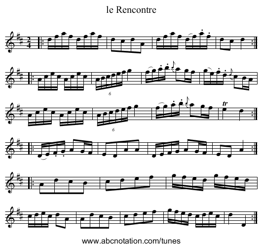 le Rencontre - staff notation