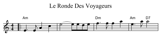 Le Ronde Des Voyageurs - staff notation