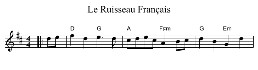 Le Ruisseau Français - staff notation