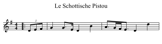 Le Schottische Pistou - staff notation