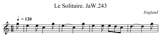 Le Solitaire. JaW.243 - staff notation