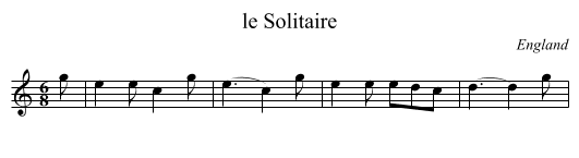 le Solitaire - staff notation
