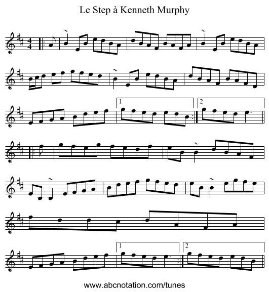 Le Step à Kenneth Murphy - staff notation