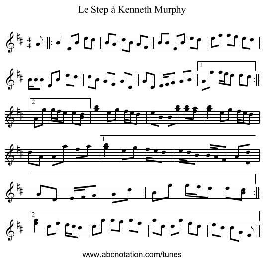 Le Step à Kenneth Murphy - staff notation
