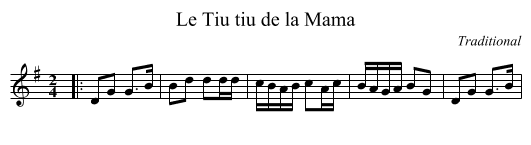 Le Tiu tiu de la Mama - staff notation