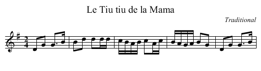 Le Tiu tiu de la Mama - staff notation