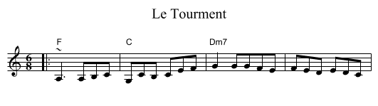 Le Tourment - staff notation
