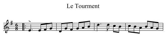 Le Tourment - staff notation