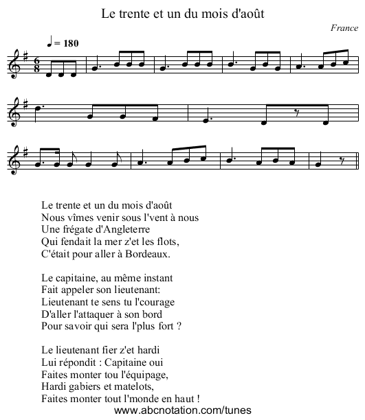 Le trente et un du mois d'août - staff notation