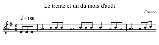 Le trente et un du mois d'août - staff notation
