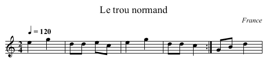 Le trou normand - staff notation