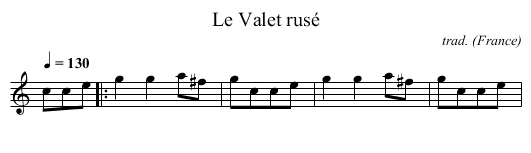 Le Valet rusé - staff notation