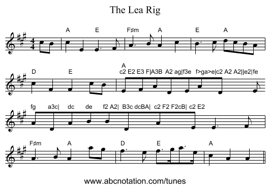 Lea Rig, The - staff notation