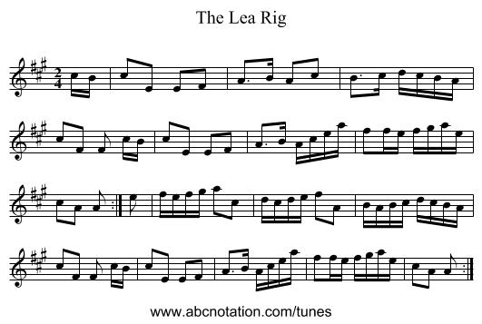 Lea Rig, The - staff notation