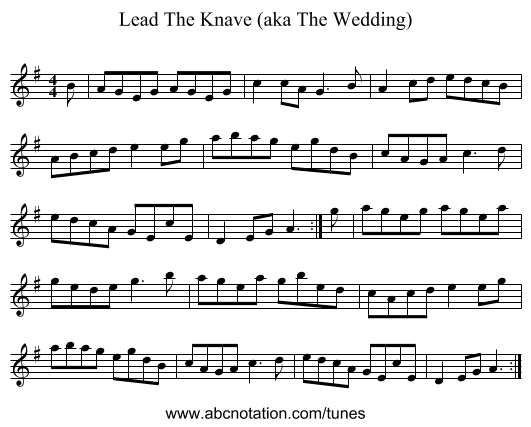 Lead The Knave (aka The Wedding) - staff notation