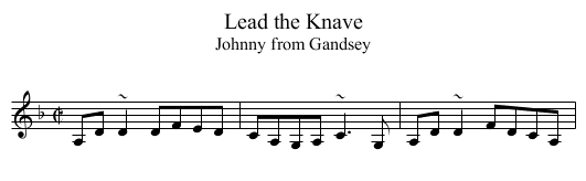 Lead the Knave - staff notation