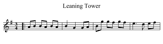 Leaning Tower - staff notation