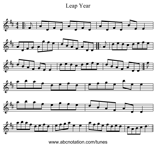 Leap Year - staff notation