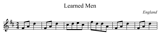 Learned Men - staff notation