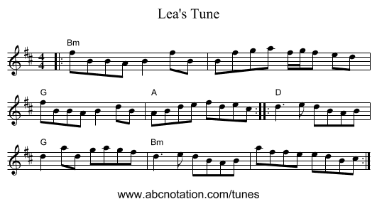 Lea's Tune - staff notation