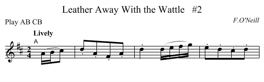 Leather Away With the Wattle   #2 - staff notation