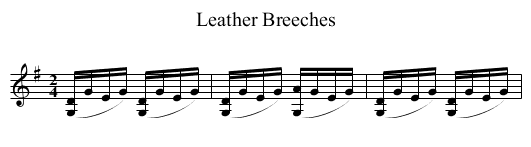 Leather Breeches - staff notation