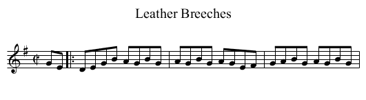 Leather Breeches - staff notation