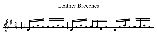 Leather Breeches - staff notation