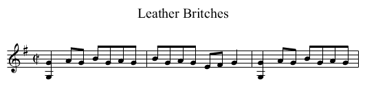 Leather Britches - staff notation