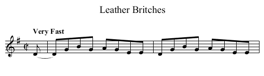Leather Britches - staff notation