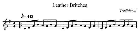 Leather Britches - staff notation