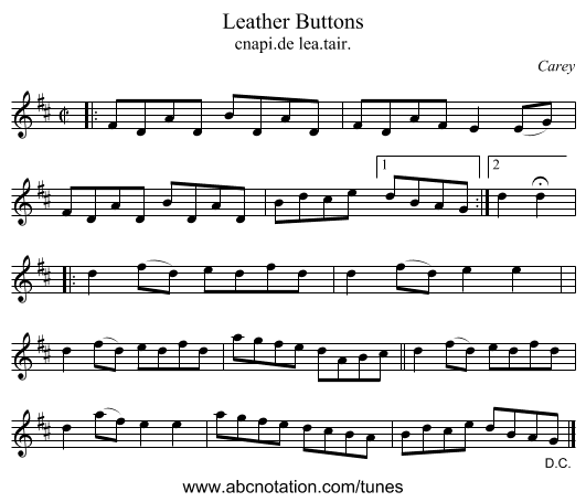 Leather Buttons - staff notation