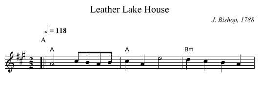 Leather Lake House - staff notation