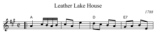 Leather Lake House - staff notation