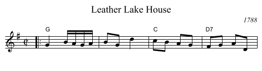 Leather Lake House - staff notation