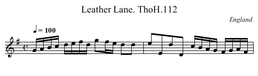 Leather Lane. ThoH.112 - staff notation