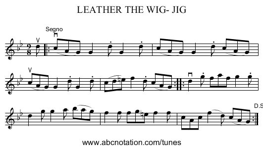 LEATHER THE WIG- JIG - staff notation