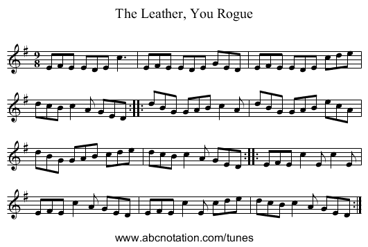 Leather, You Rogue, The - staff notation