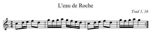 L'eau de Roche - staff notation