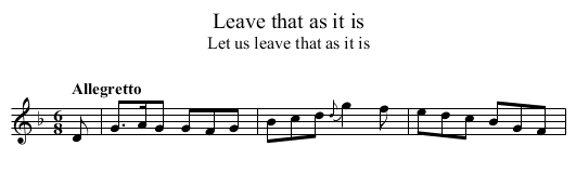 Leave that as it is - staff notation