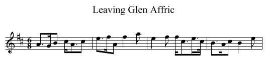 Leaving Glen Affric - staff notation