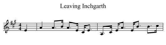 Leaving Inchgarth - staff notation
