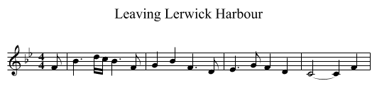 Leaving Lerwick Harbour - staff notation