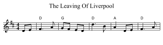 Leaving Of Liverpool, The  - staff notation