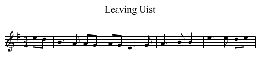 Leaving Uist - staff notation