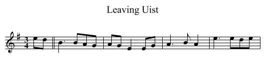 Leaving Uist - staff notation