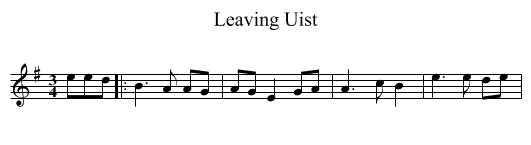 Leaving Uist - staff notation