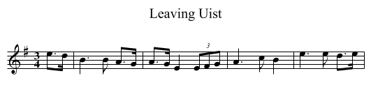 Leaving Uist - staff notation