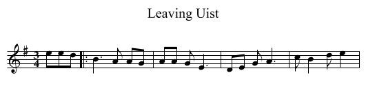 Leaving Uist - staff notation